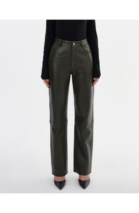 LaMarque Shannon| Leather Pants in Dark Olive at Nordstrom, Size 26 32