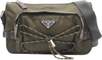 Prada Pre-owned Vintage Shoulder Bag - Dames - Vintage Schoudertas - Groen - ONE Size - Nylon - Vintage