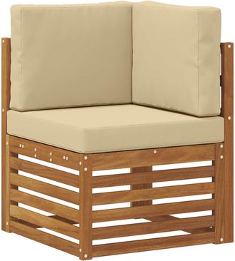 vidaXL Sof&aacute; De Esquina Para Exteriores Madera De Acacia S&oacute;lida Natural Vidaxl