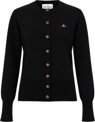 Vivienne Westwood Cardigan Sweater With Round Neckline And Embroidered Logo