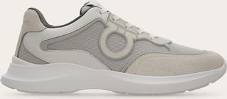 Ferragamo Uomo Sneaker bassa ornamento Gancini Bianco Taglia 41.5