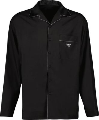 Prada Silk Classic Shirt Lange Mouw - Heren - Casual Overhemden - Zwart - M - Overhemden