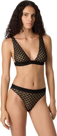 Missoni Bralette Bikini In Lam&eacute; Viscose With Raschel Workmanship in Black at Nordstrom, Size 40 It