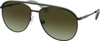 Swarovski Womens Aviator Sunglasses In Black/ Green Gradient Brown