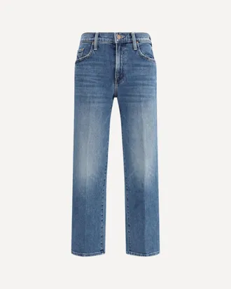 Mother Mid Rise Rambler Zip Ankle Fray Jeans Female 26