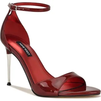 Nine West Serven Ankle Strap Sandal in Dark Red 600 at Nordstrom Rack, Size 8.5