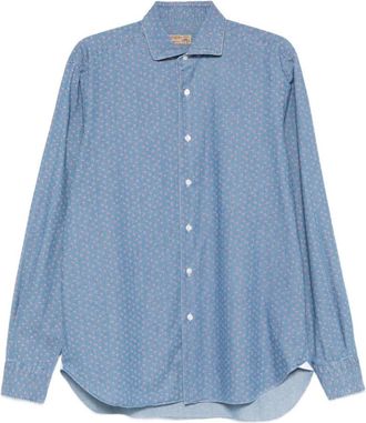 Barba Blue Printed Shirt
