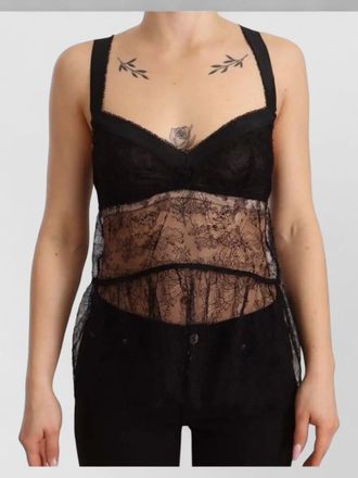 Dolce & Gabbana silk lace sleeveless v-neck blouse
