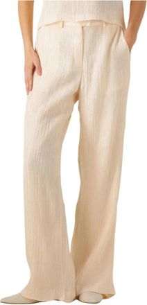 Amaya Amsterdam Talmy Broek - Dames - Wijde Broeken - Beige - XL - Katoen - Broeken