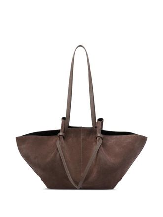 Yuzefi Mochi magnetic closure large shoulder bag - women - Calf Suede/Polyamide/Polyurethane - One Size - Brown