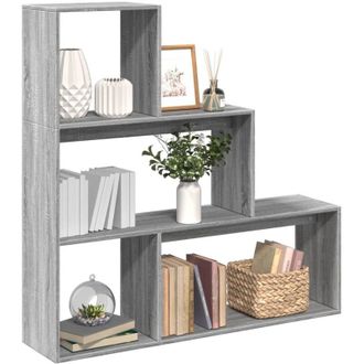 vidaXL vidaXL Libreria Divisorio 3Piani Grigio Sonoma 123x29x123cm Truciolato