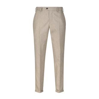 Pantaloni Torino Slim-fit Trousers, male, Beige, W32, Luxury Wool Carrot-Fit Trousers