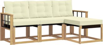vidaXL Conjunto De Sof&aacute;s De Exterior 4 Uds. Blanco Y Crema Vidaxl