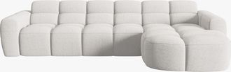MICADONI 4-Sitzer Design Ecksofa Lisa mit Eckteil rechts - Strukturstoff