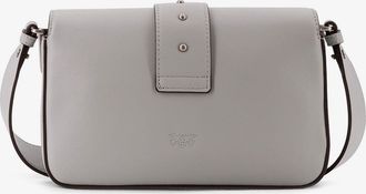 Pinko Womens Mini Love Bag Crossbody Grey Leather Shoulder
