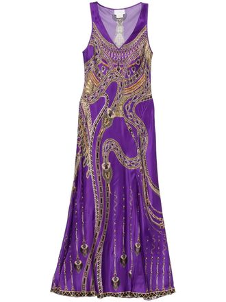 Camilla The Luxorland Lady Bias tankjurk met uitgesneden details - Paars