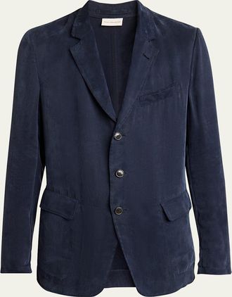 Dries Van Noten Mens Bilbo Cupro Notch Lapel Sport Coat