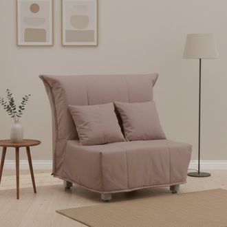 Talamo Italia Sofa Cama Alma, Sof&aacute; Individual, 100% Made In Italy, Sill&oacute;n De Sal&oacute;n Con Apertura Trolley, En Tela Acolchada, Con Almohadas Incluidas, Cm 85x90h85, T&oacute;
