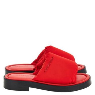 Ferragamo Delfino Padded Slide Sandals, Size 9