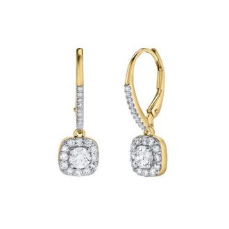 LuvMyJewelry Skye Pave Square Shape Diamond Drop Huggie Hoop Earrings in 14K Gold in 14K Yellow Gold at Nordstrom