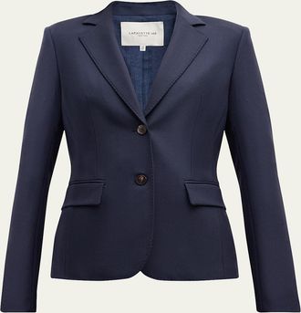 Lafayette 148 New York Pick Stitch Stretch Wool Blazer