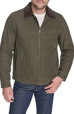 Levi's Canvas Utility Jacket with Quilted Lining in Olive at Nordstrom, Size Xx-Large