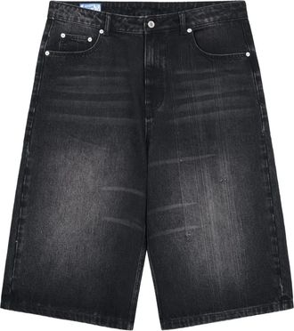 Rough. Shorts denim al ginocchio - Nero