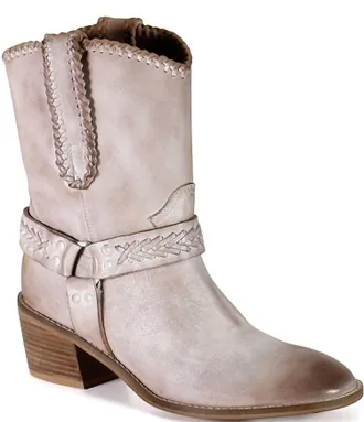Diba Womens Glass Heart Western Boot In Distress Off White