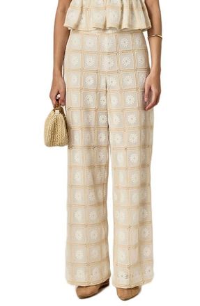 English Factory The Bria Crochet Pants in Natural at Nordstrom, Size X-Small
