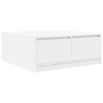 Berkfield Home Coffee Table with Drawers White 100x100x40 cm | Size: 100 x 100 x 40 cm
