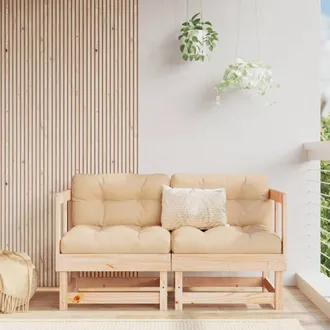 vidaXL Sof&aacute;s De Esquina De Jard&iacute;n 2 Uds Madera Maciza De Pino Vidaxl