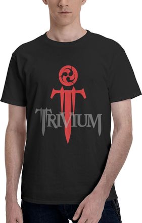 Generic Mens Music Band Printed Cotton Shirt Simple and Practical Top Casual and Sport Shirts Black M