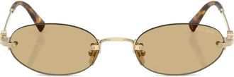 Miu Miu Eyewear Occhiali da sole A54S Sole ovali - Oro