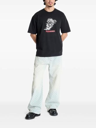 Pleasures T-shirt met grafische print - Zwart