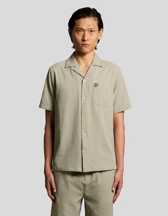 Lyle & Scott Lyle And Scott Mens Short Sleeve Crinkle Resort Shirt - Size: 40/Regular