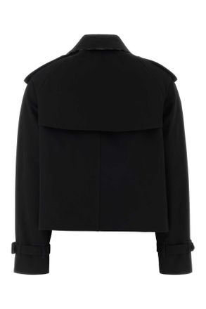 Burberry Womens Black Cotton Myfair Trench Coat
