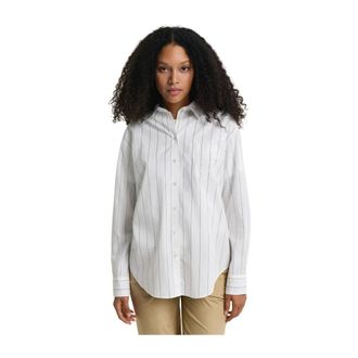 GANT Shirts, female, Multicolor, Size: M Relaxed Fit Shirt with Contrast Stripes