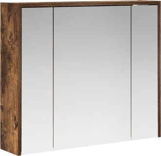 vidaXL Armario Con Espejo De Ba&ntilde;o Roble Ahumado 73,5 X 16 X 62,5 Cm Vidaxl