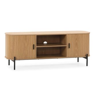 HOMN Mueble tv 2 puertas efecto roble