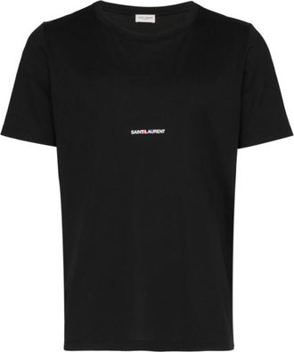 Saint Laurent Rive Gauche T-Shirt - Heren - T-shirts - Zwart - M - Katoen - Tops