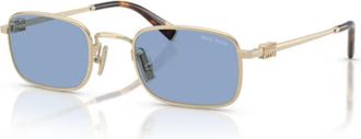 Miu Miu 0mu A53s Rectangular Gold-tone Metal Sunglasses