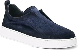 Santoni Victory Laceless Slip-On Sneaker in Blue at Nordstrom, Size 11.5
