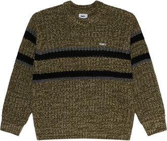 Obey Crewneck Pullover - Heren - Ronde hals truien - Groen - L - Katoen - Truien & Vesten