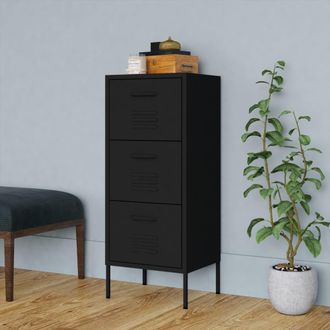 vidaXL Armario De Almacenamiento Acero Negro 42,5x35x101,5 Cm Vidaxl