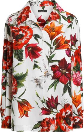 Dolce & Gabbana Camicia con stampa floreale - Bianco