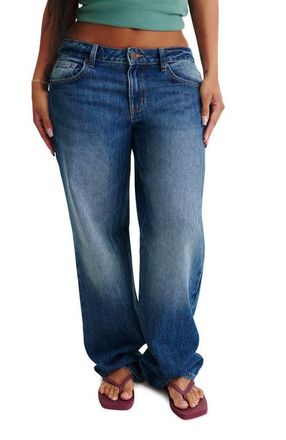 Cotton On Womens Curvy Low Rise Straight Jean in River Blue at Nordstrom, Size 12