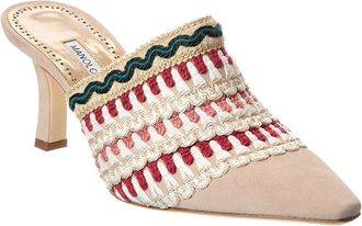 Manolo Blahnik Alo 70 Suede Mule