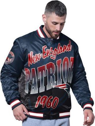 Starter Mens Starter Navy New England Patriots Pass Rush Varsity Full-Snap Jacket at Nordstrom, Size Xx-Large