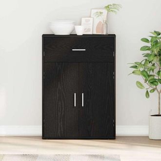 vidaXL Credenza Rovere nero 79 x 38 x 80 cm Legno multistrato - Vidaxl
