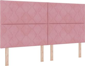 vidaXL vidaXL LED Headboard Diamond Blocks Design Pink 180 cm Velvet